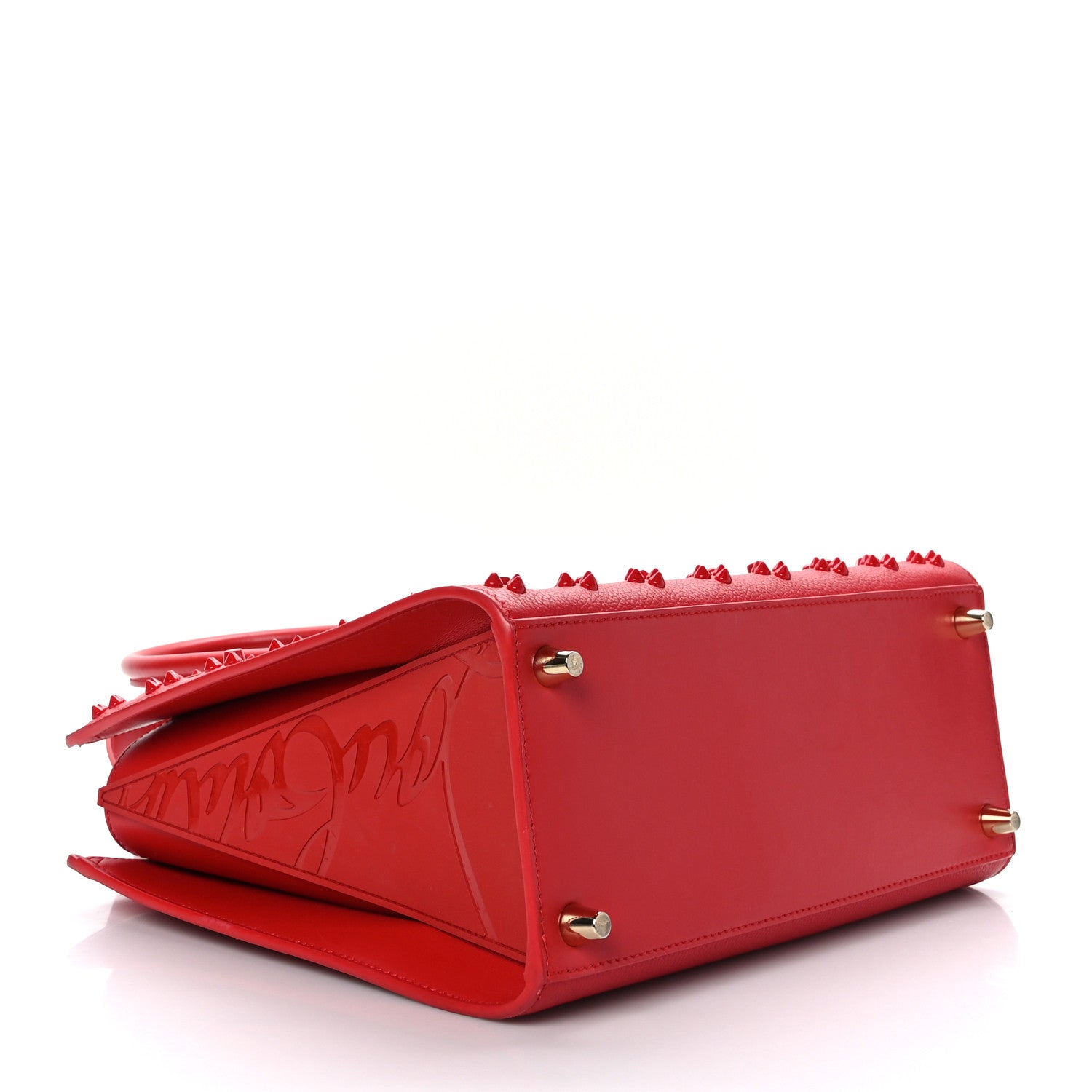Christian Louboutin Calfskin Spikes Loubinthesky Medium Paloma Red