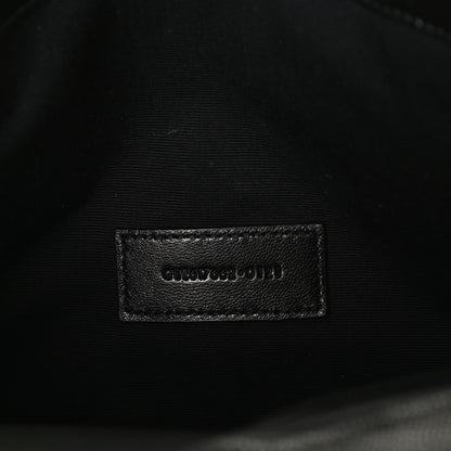 Saint Laurent Grain De Poudre Matelasse Chevron Monogram Envelope Clutch Black 7 of 10