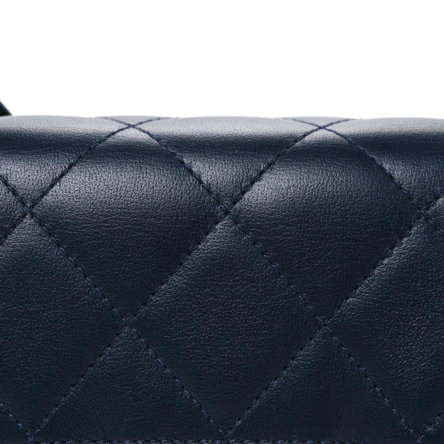 Calfskin Quilted Small Coco Lady Flap Navy Navy