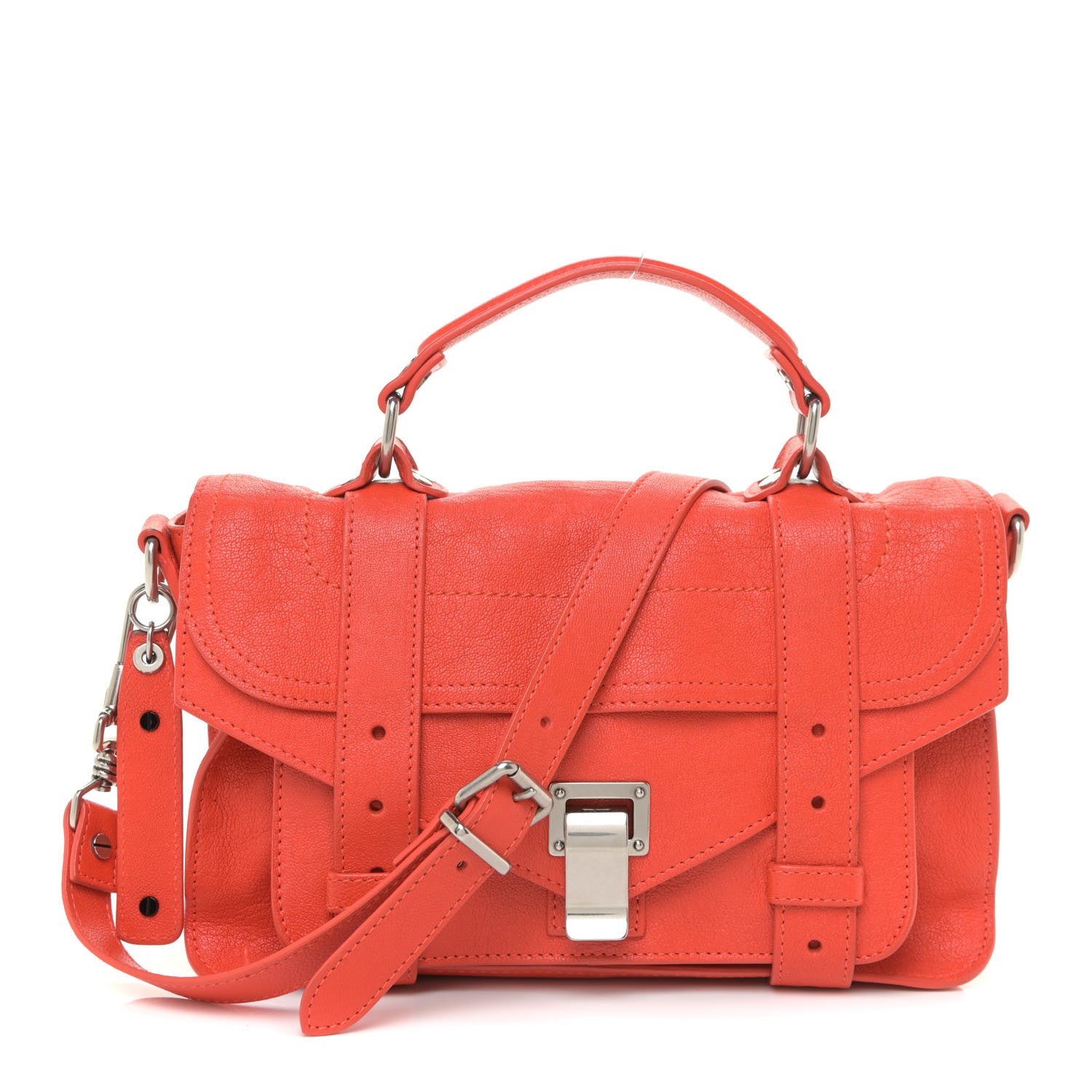 Proenza Schouler Lambskin Tiny PS1 Satchel Fire Red 1 of 15