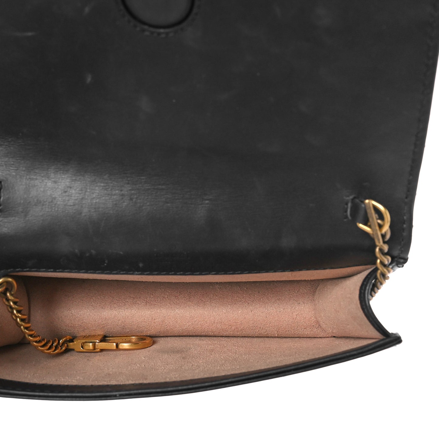 Calfskin Matelasse Mini Animal Studs GG Marmont Bag Black