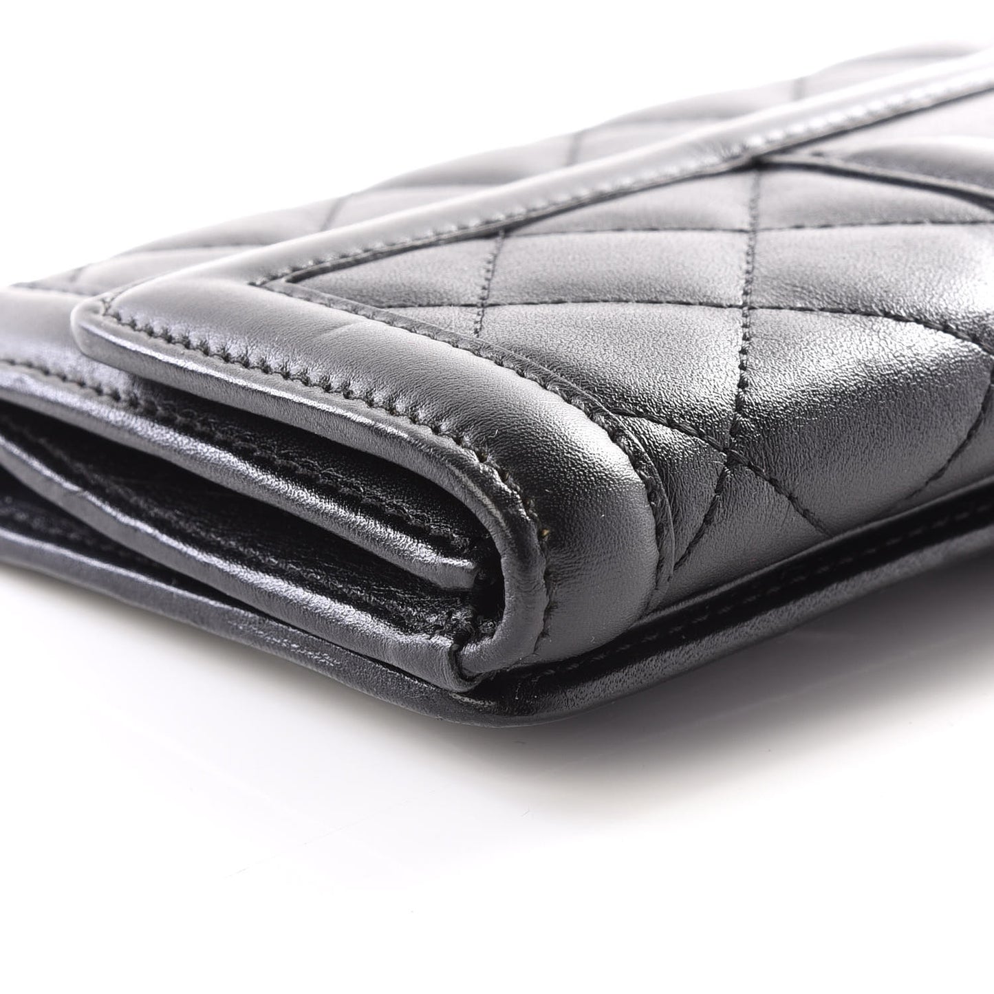 Calfskin Quilted Continental Wallet Black