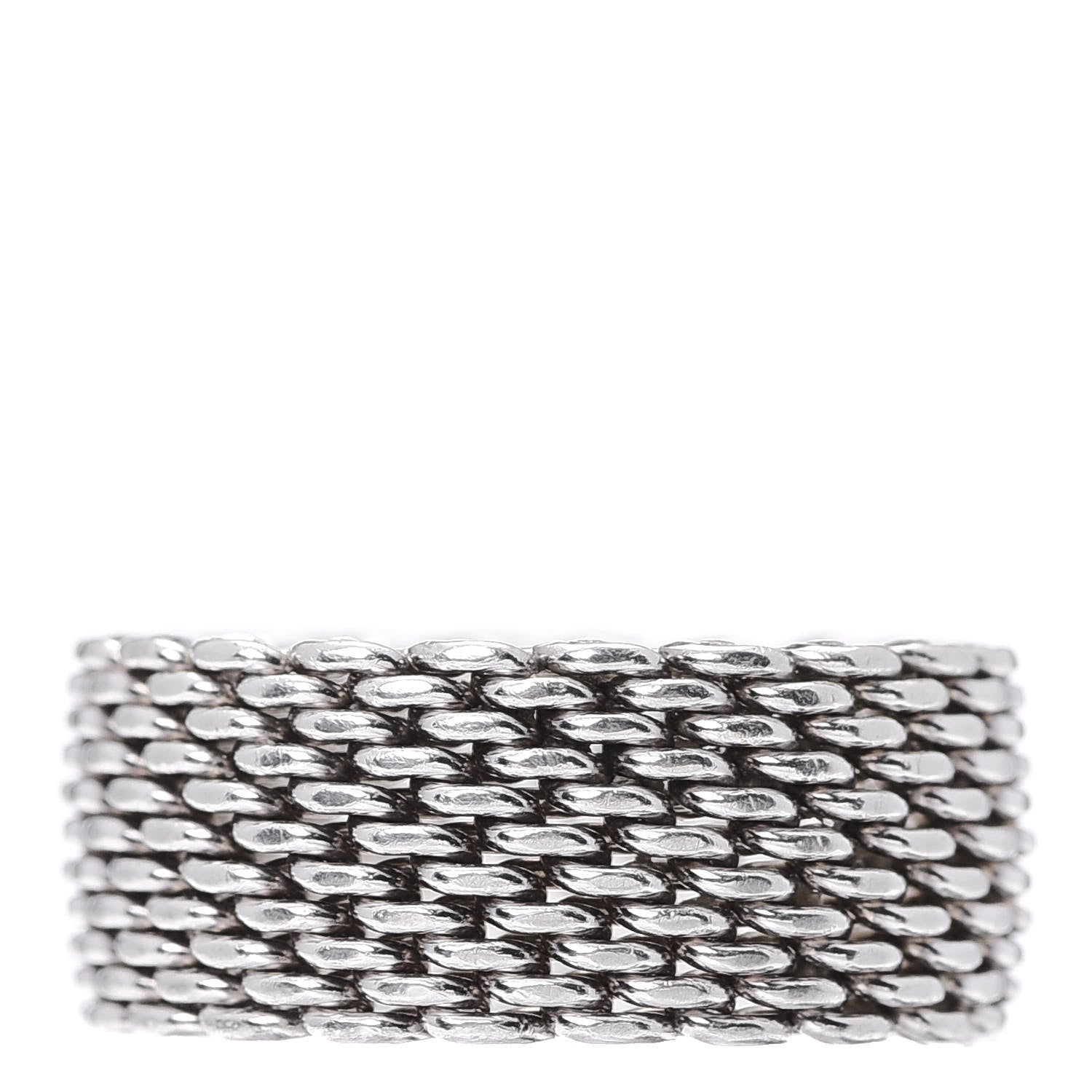 Tiffany Sterling Silver Somerset Mesh Ring 58 8.5 1 of 4