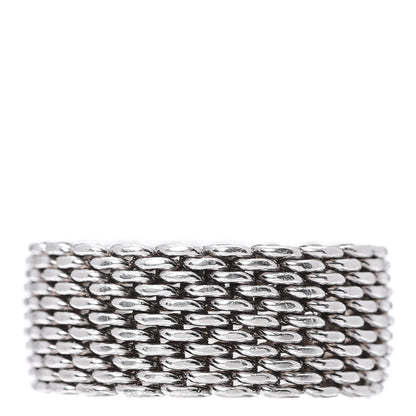 Tiffany Sterling Silver Somerset Mesh Ring 58 8.5 1 of 4