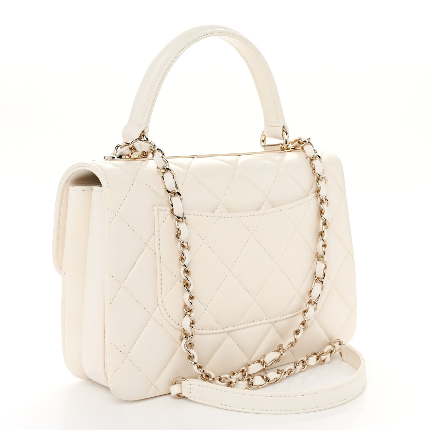 Chanel Lambskin Quilted Small Trendy CC Dual Handle Flap Bag White 3 of 10