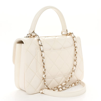 Chanel Lambskin Quilted Small Trendy CC Dual Handle Flap Bag White 3 of 10