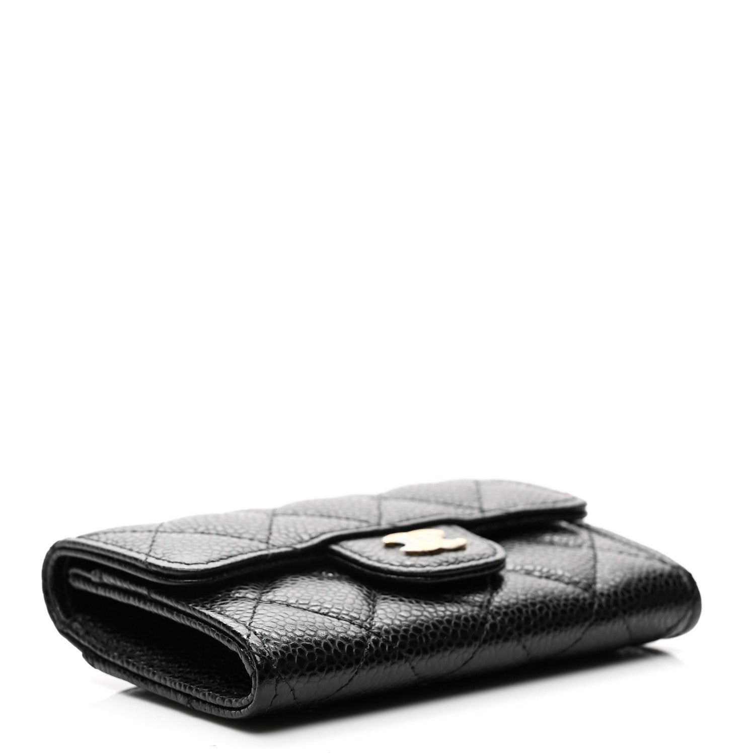 Chanel Caviar Quilted Flap Card Holder Wallet Black 4 of 9