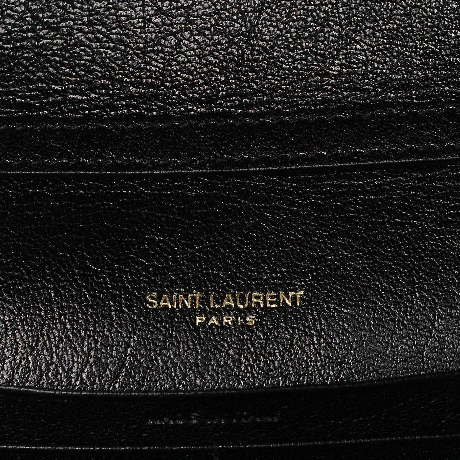 Saint Laurent Lambskin Diamond Quilted Becky Chain Wallet Black 5 of 9