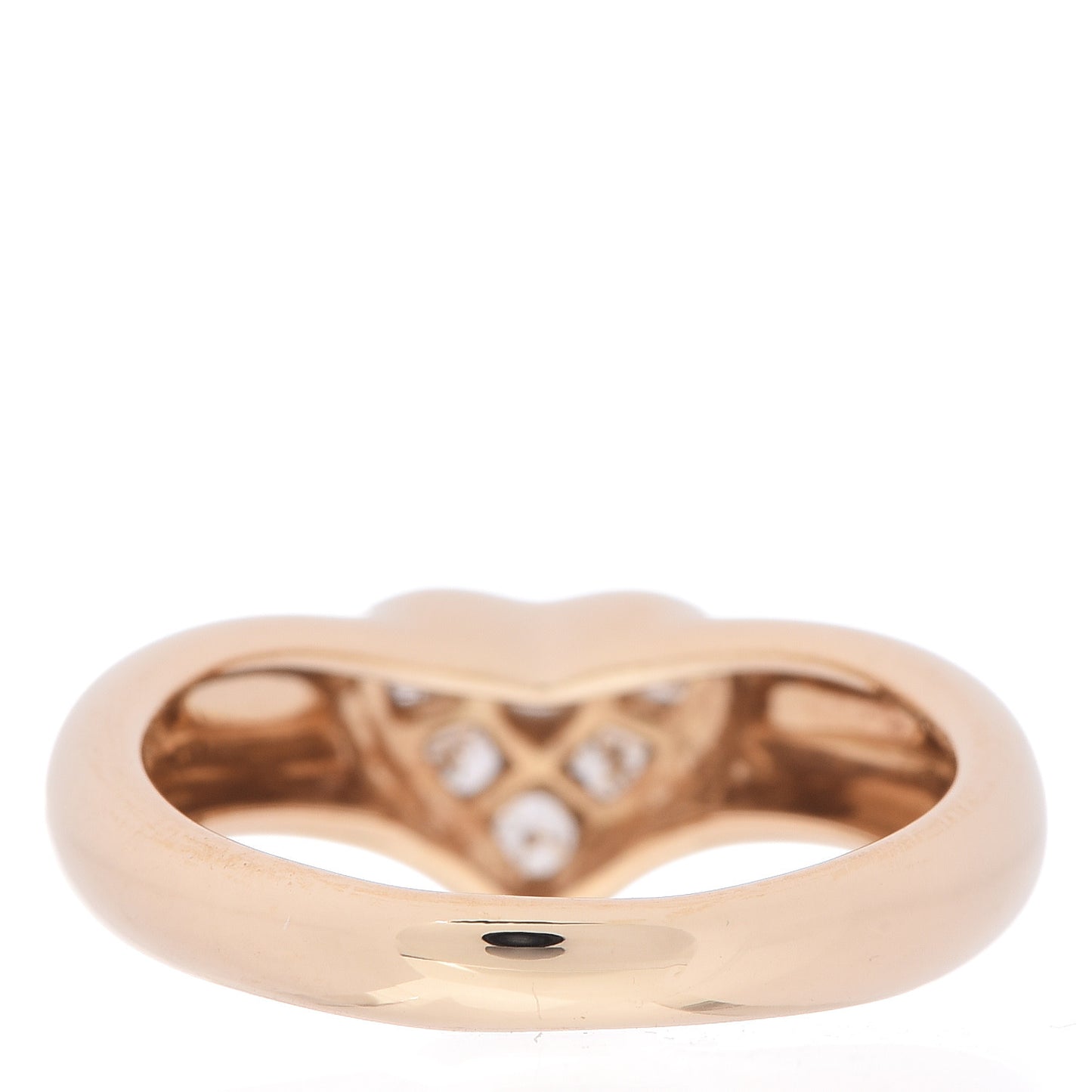 18K Yellow Gold Diamond Heart Band Ring 47 4