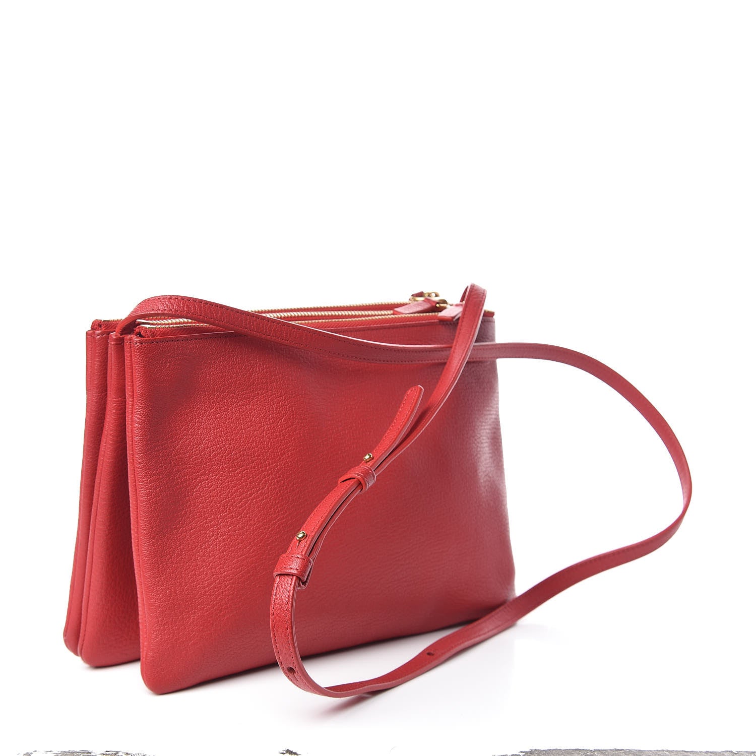 Celine Goatskin Large Trio Crossbody Bag Scarlet 3 of 12