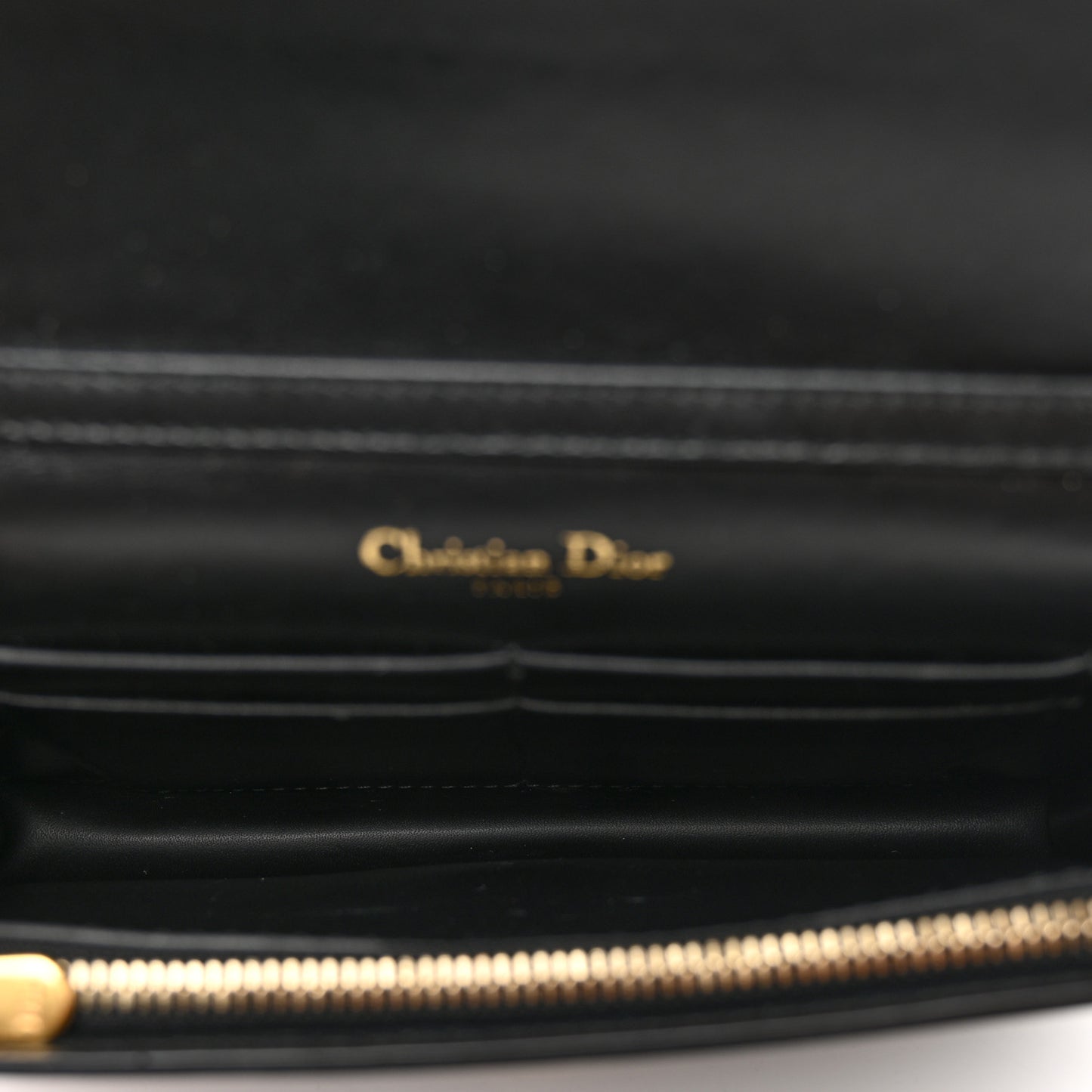 Calfskin J'Adior Wallet on Chain Pouch Black