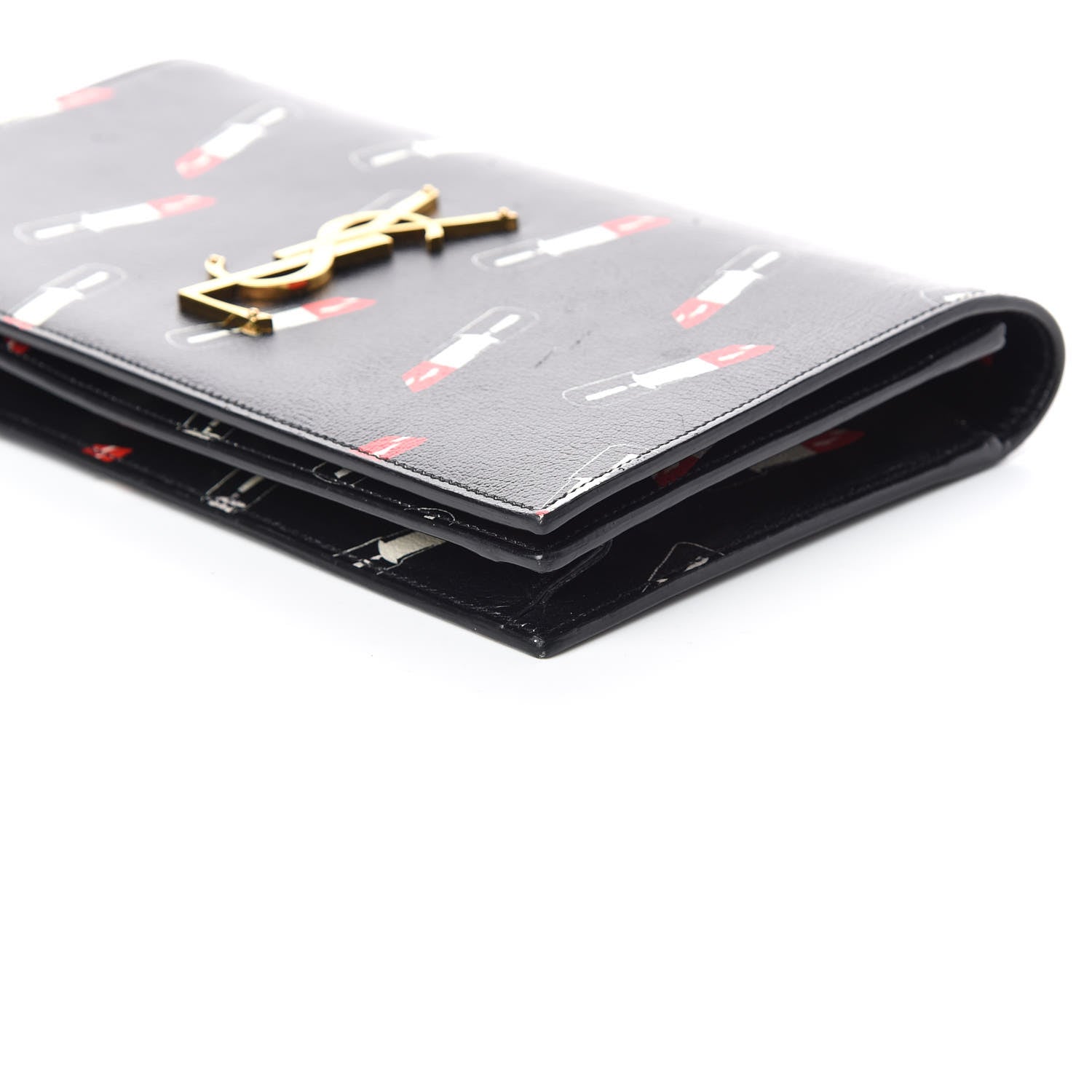 Saint Laurent Calfskin Lipstick Print Classic Monogram Kate Clutch Black 6 of 9