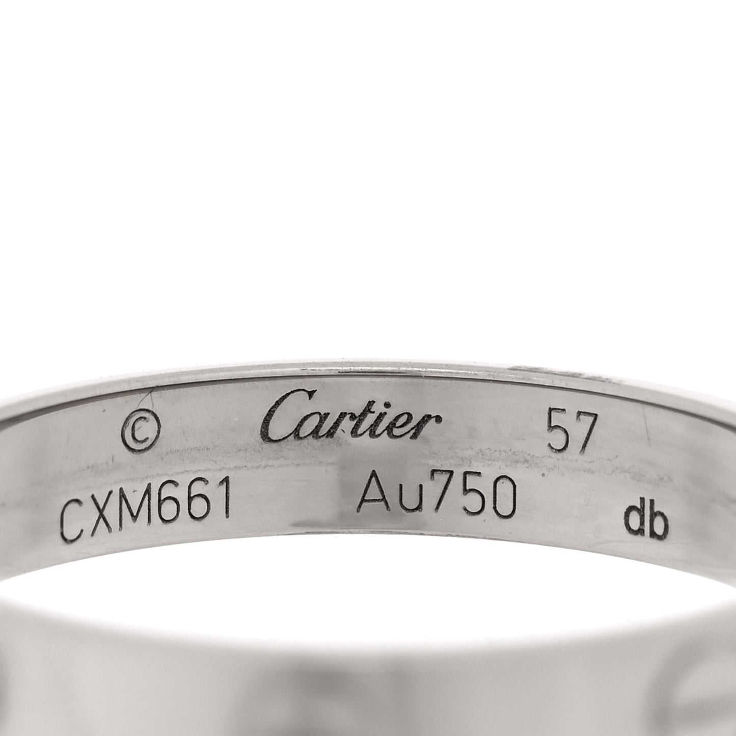 18K White Gold 3.5mm LOVE Wedding Band Ring 57 8