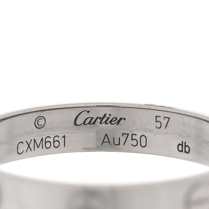 Cartier 18K White Gold 3.5mm LOVE Wedding Band Ring 57 8 4 of 4