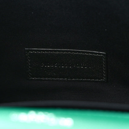 Saint Laurent Grain De Poudre Textured Mixed Matelasse Triquilt Monogram Clutch Green Field 6 of 7