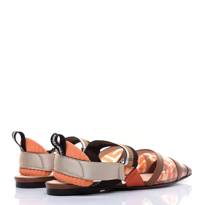 Fendi PVC Calfskin FF Colibri Slingback Ballerina Flats 38 Aranciata Cuoio 4 of 8