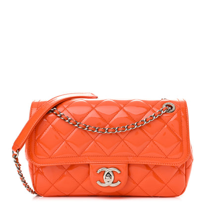 Chanel Patent Quilted Small Coco Shine Flap Orange 1 of 12