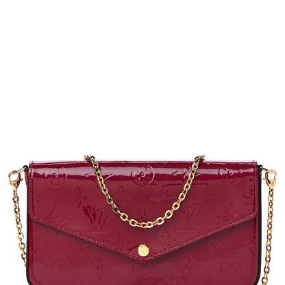 Louis Vuitton Vernis Felicie Chain Wallet Magenta 9 of 14