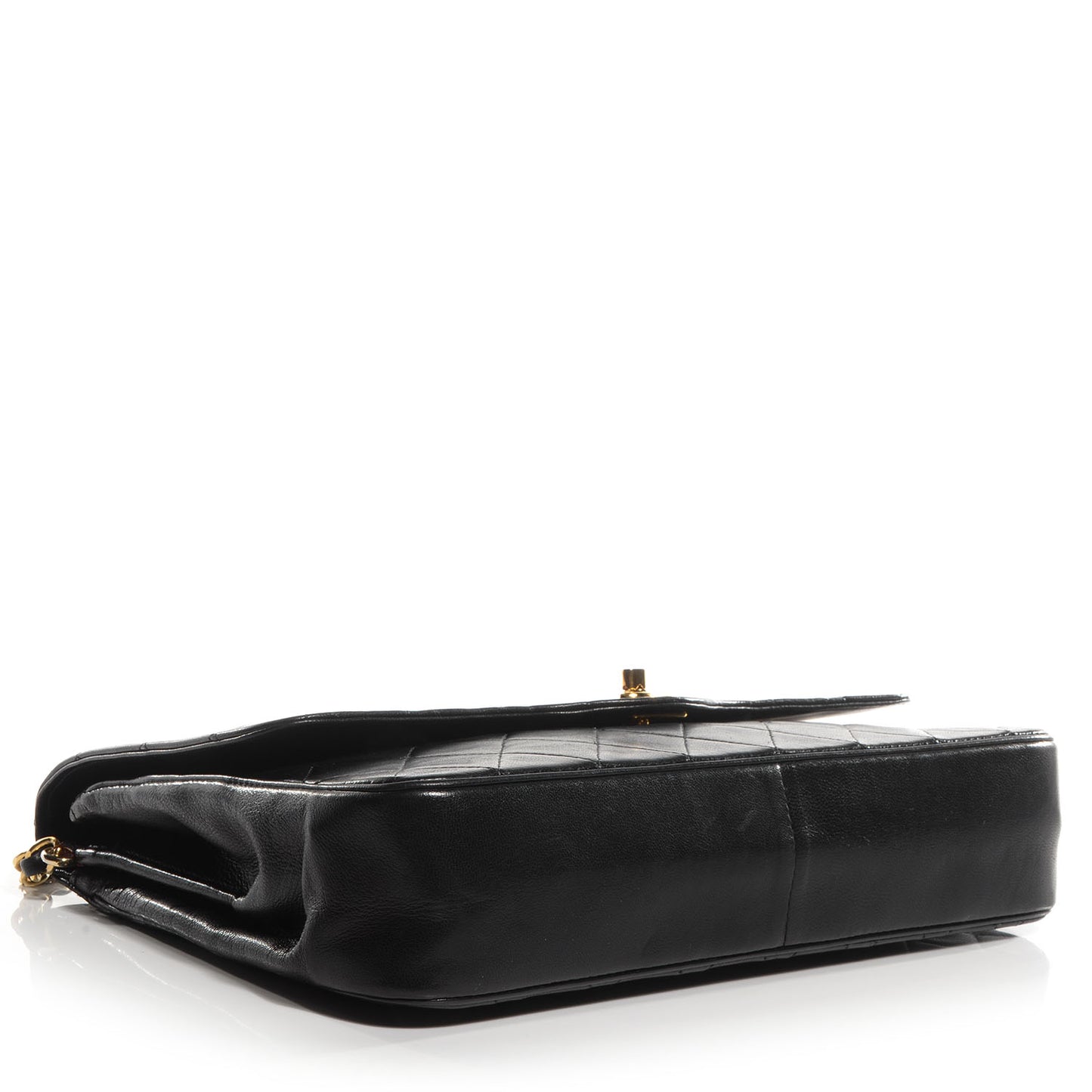 Lambskin Quilted Medium Single Flap Black