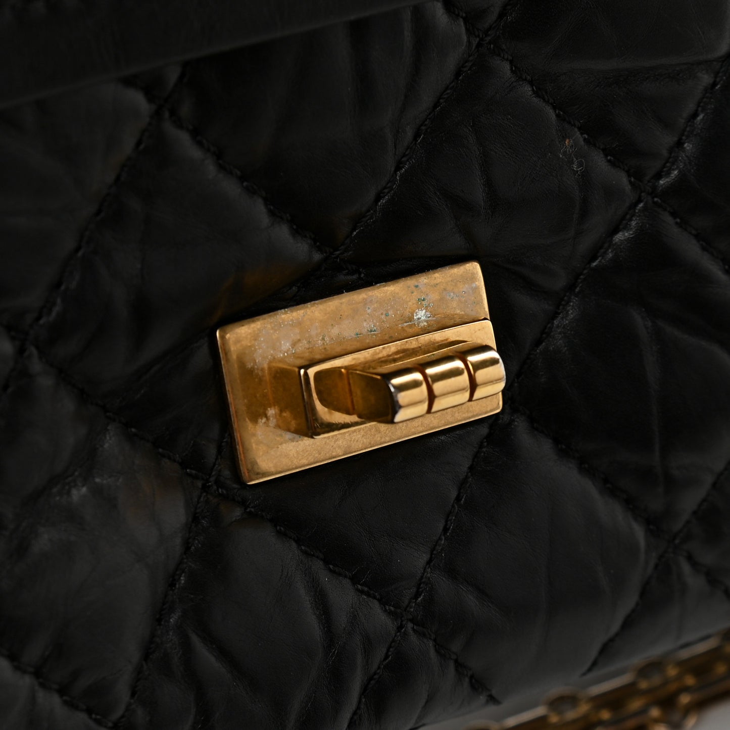 Aged Calfskin Quilted 2.55 Reissue 226 Flap Black