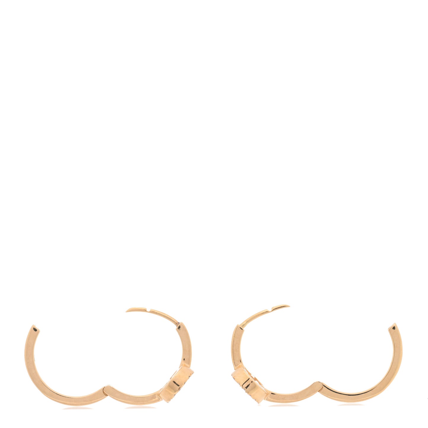 18K Yellow Gold Diamond Running G Huggie Earrings