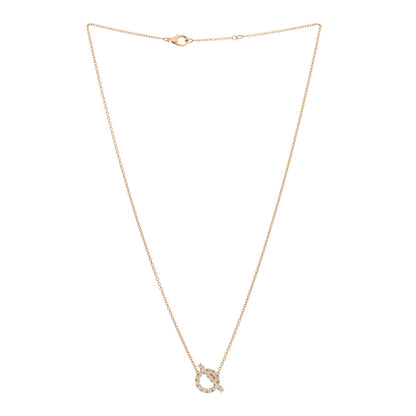 Hermes 18K Rose Gold Diamond Finesse Pendant Necklace 2 of 3