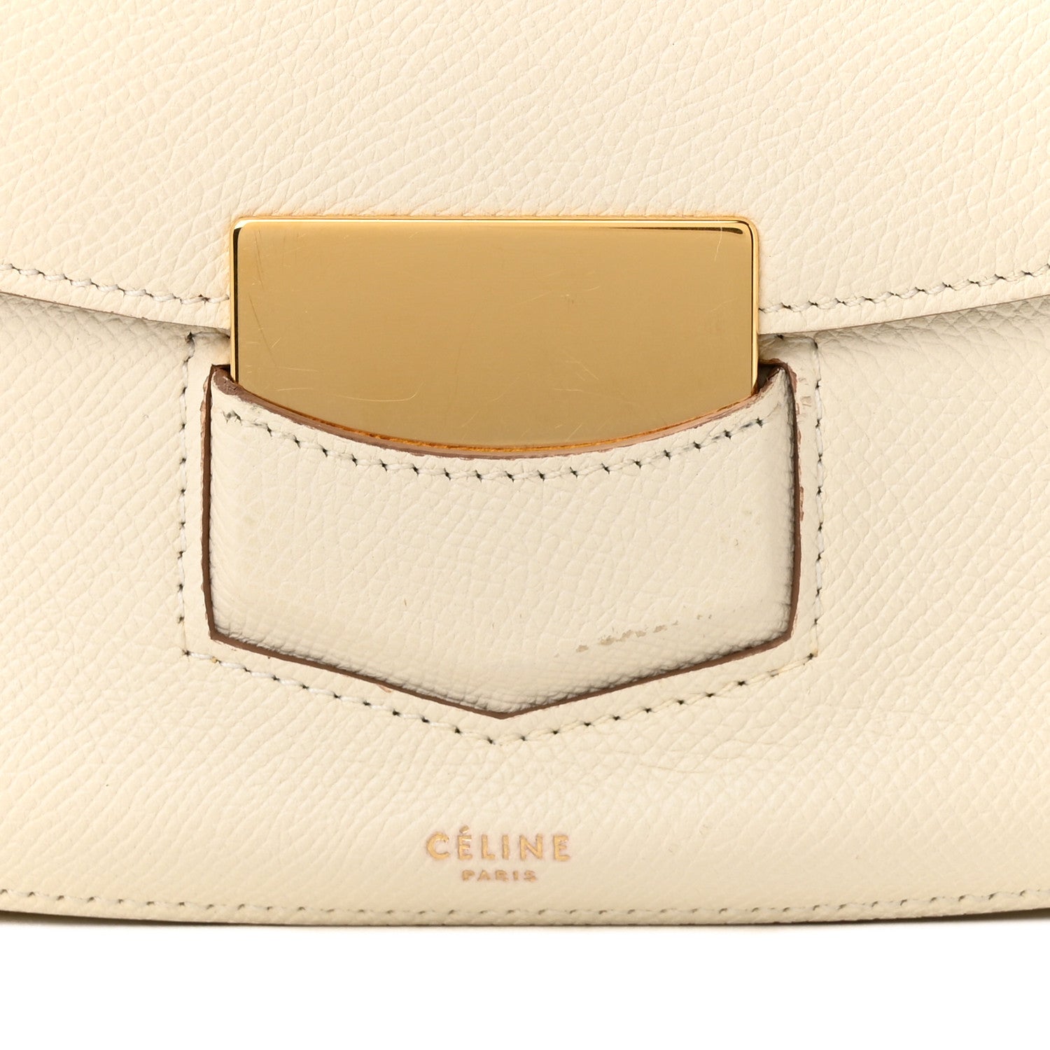 Celine Grained Calfskin Small Trotteur White 11 of 11