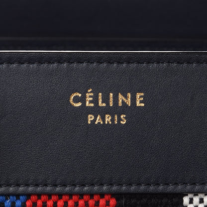 Celine Smooth Calfskin Striped Canvas Micro Luggage Navy Blue 8 of 17