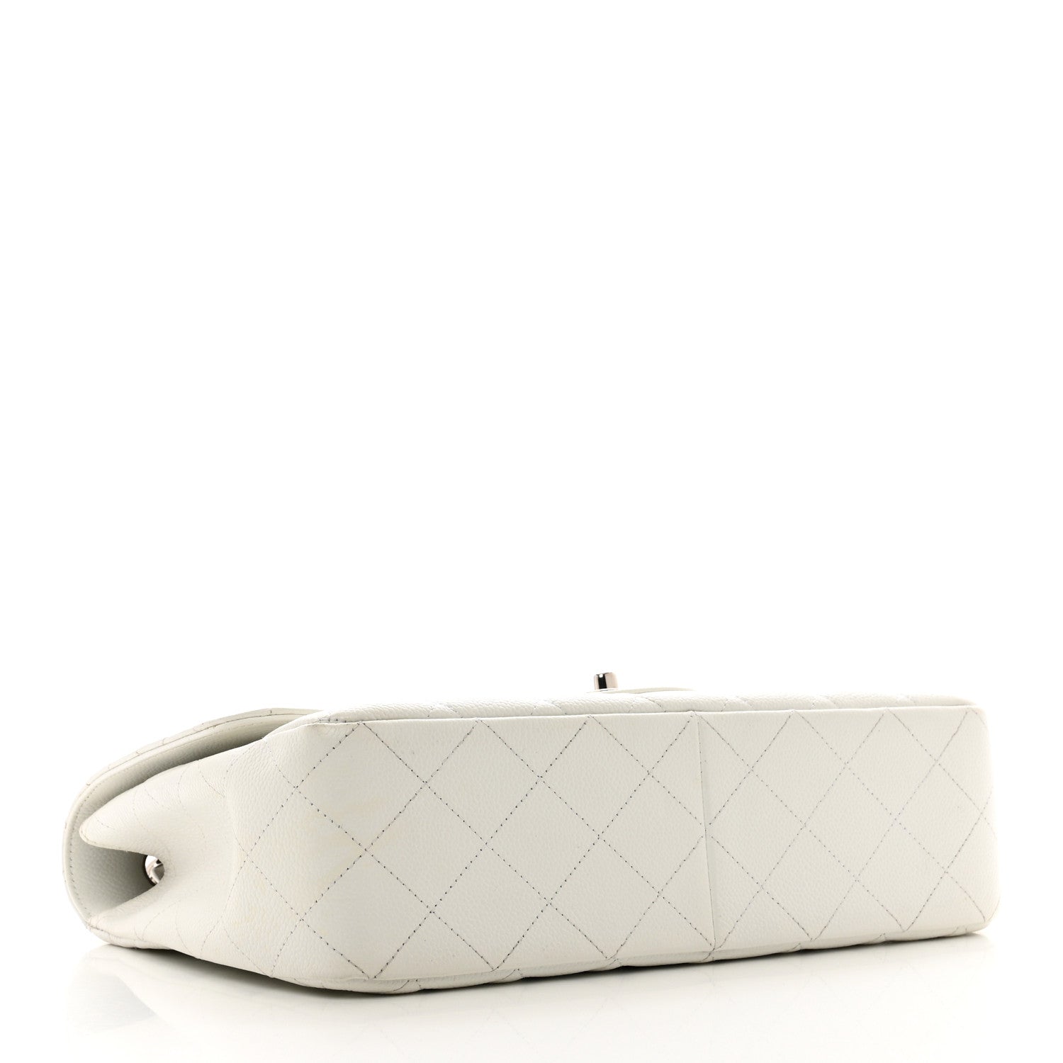 Chanel Caviar Quilted Jumbo Single Flap White 4 of 13
