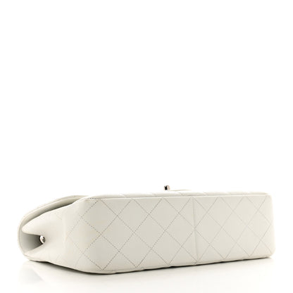 Chanel Caviar Quilted Jumbo Single Flap White 4 of 13