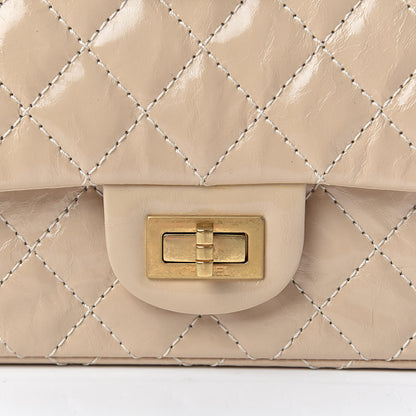 Chanel Patent Distressed Calfskin Quilted 2.55 Reissue 225 Flap Beige 10 of 11