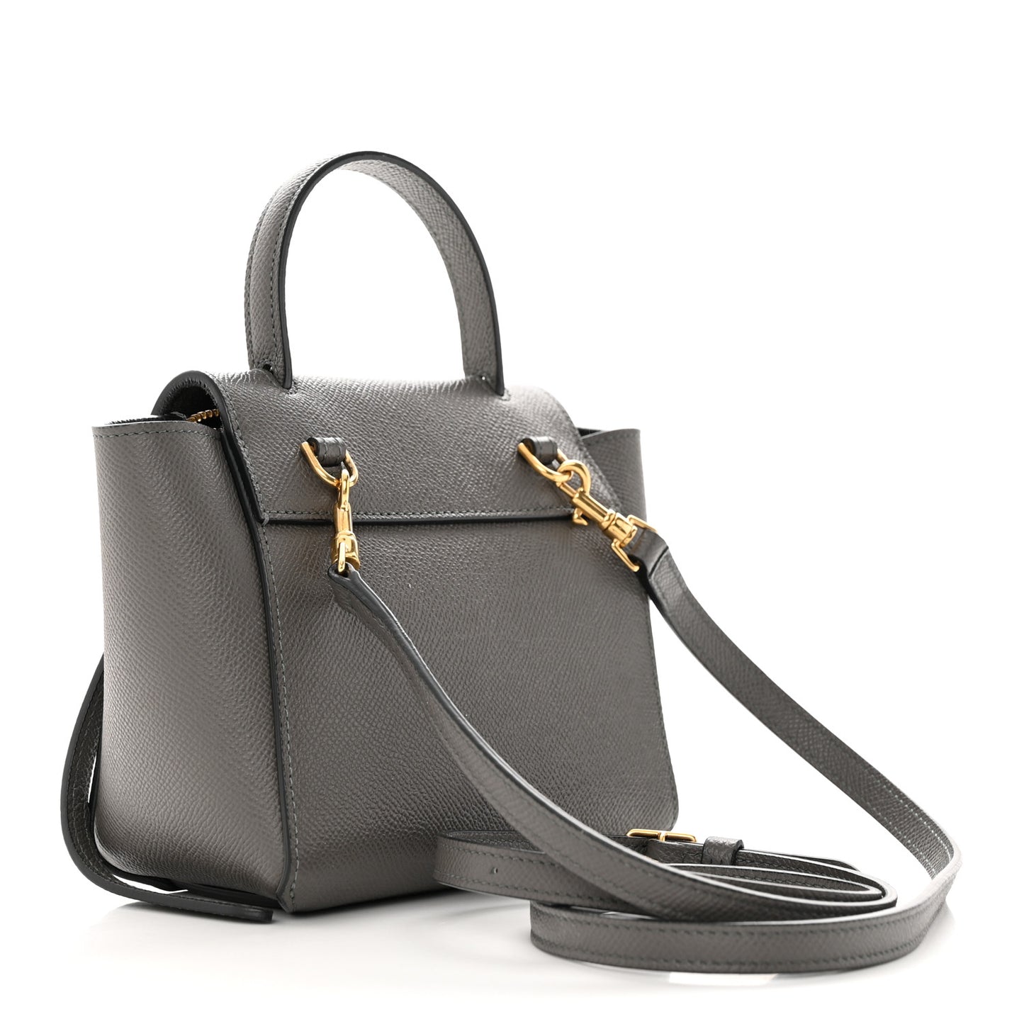 Grained Calfskin Nano Belt Bag Grey