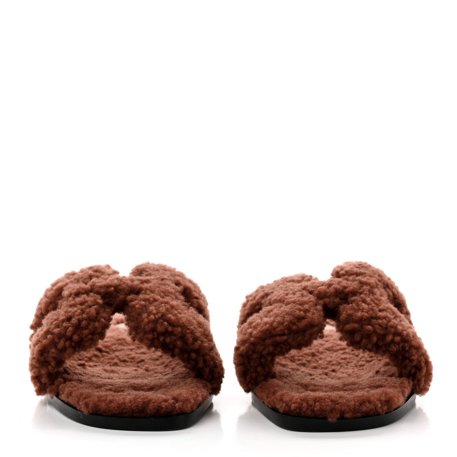 Hermes Woolskin Oran Sandals 39 Cognac 2 of 8