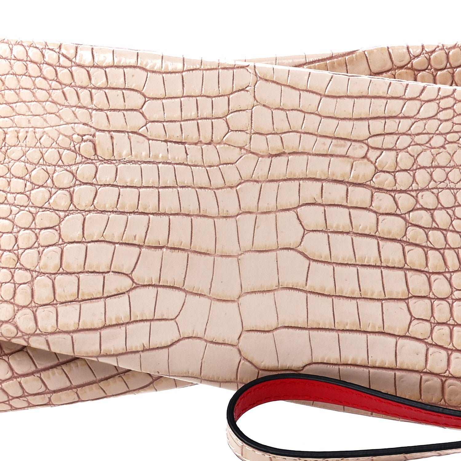 Christian Louboutin Loubitwist Crocodile Embossed Clutch Leche 7 of 10