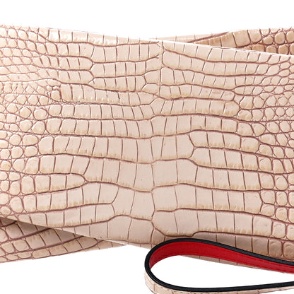 Christian Louboutin Loubitwist Crocodile Embossed Clutch Leche 7 of 10