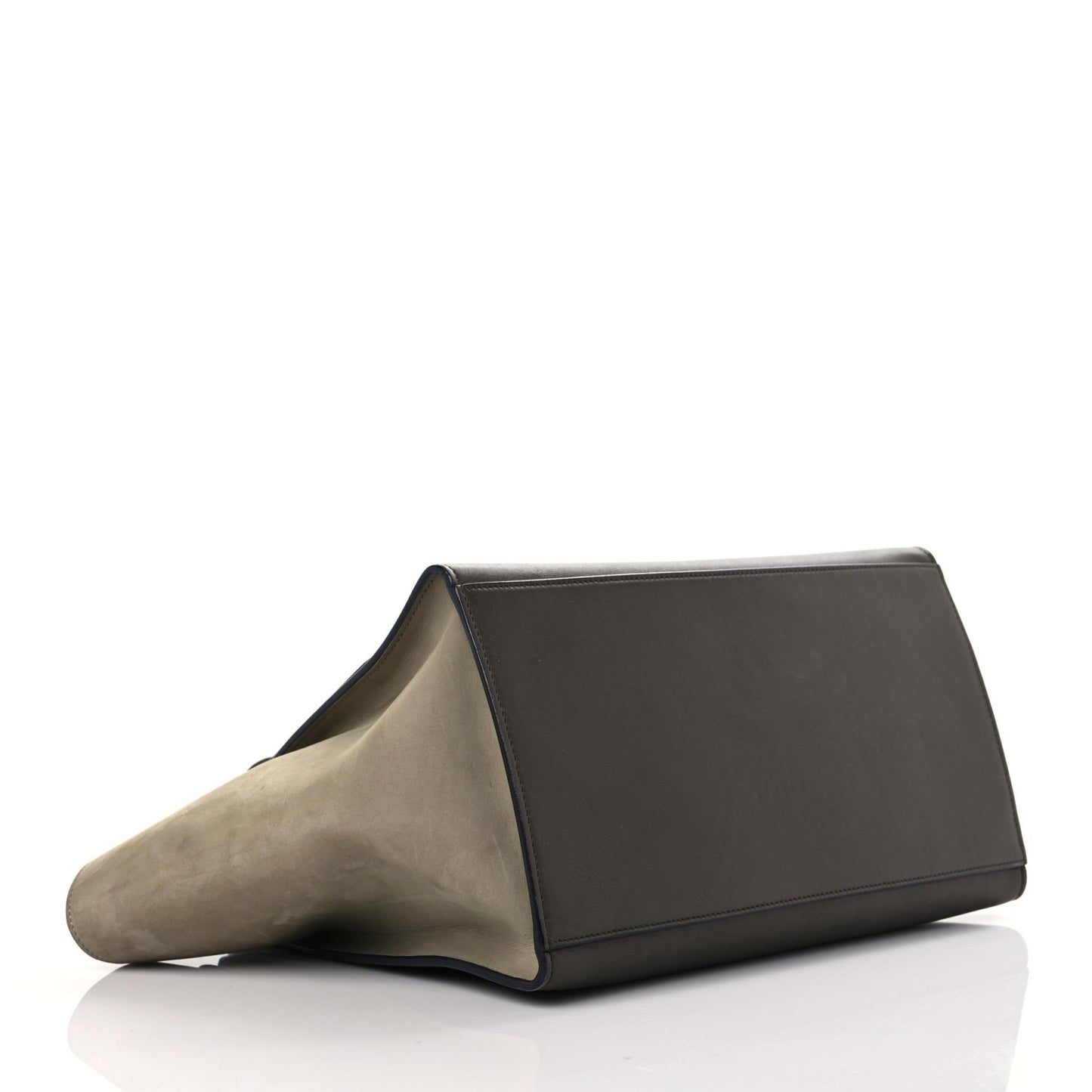 Crocodile Embossed Calfskin Suede Medium Trapeze Taupe