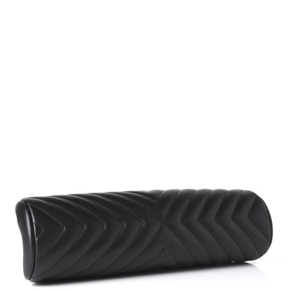 Chanel Lambskin Chevron Quilted Timeless Clutch Black 3 of 9
