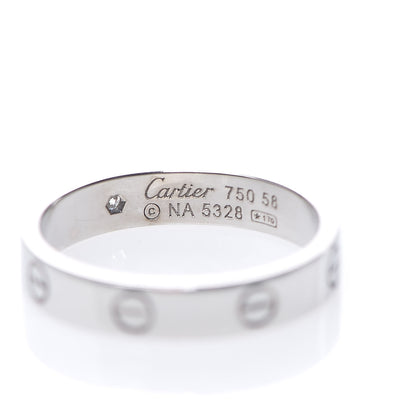 Cartier 18K White Gold Diamond 4mm LOVE Wedding Band Ring 58 8.25 3 of 3