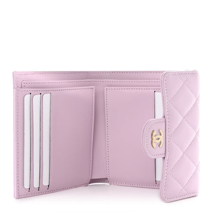 Chanel Caviar Quilted Compact Flap Wallet Light Purple 5 of 10