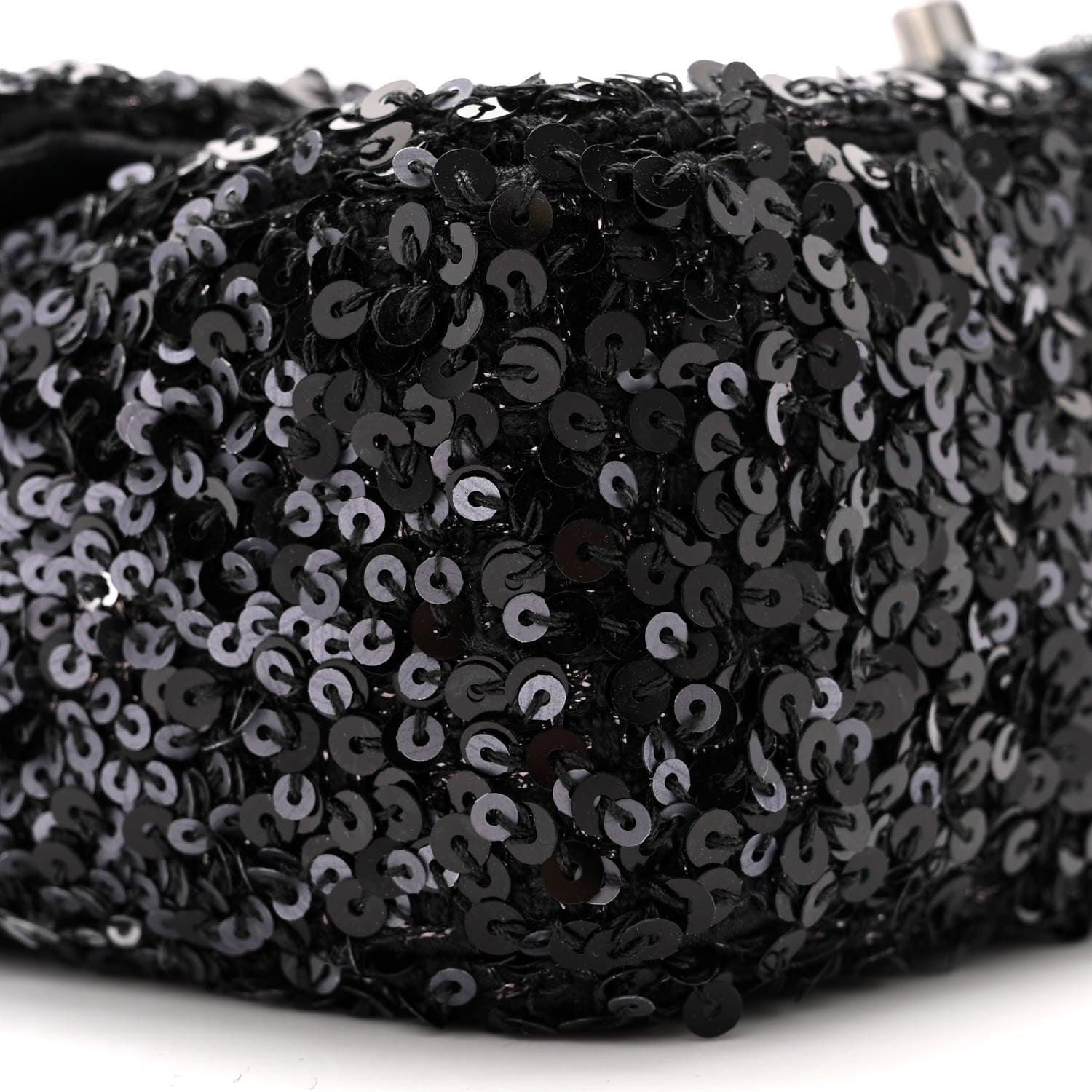 Chanel Sequin Mini Rectangular Flap Black Silver 9 of 13
