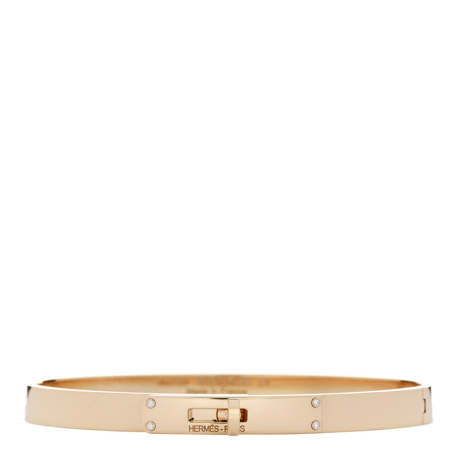 Hermes 18K Yellow Gold Diamond PM Kelly Bracelet ST 1 of 4