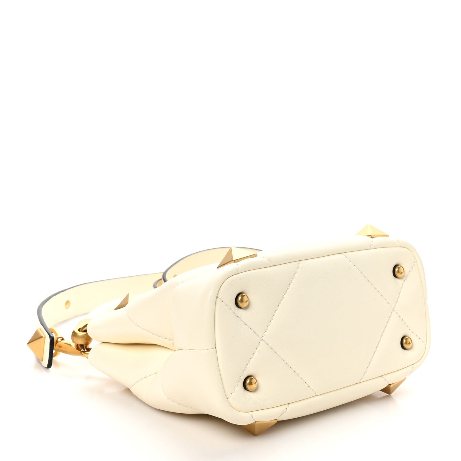 Valentino Garavani Nappa Mini Roman Stud The Handle Bag Ivory 4 of 9