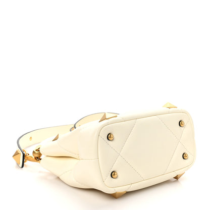 Valentino Garavani Nappa Mini Roman Stud The Handle Bag Ivory 4 of 9