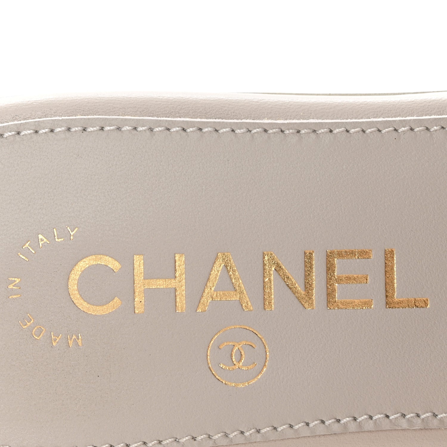 Chanel Lambskin Quilted Turnlock Flat Mules 35.5 Light Grey 8 of 12