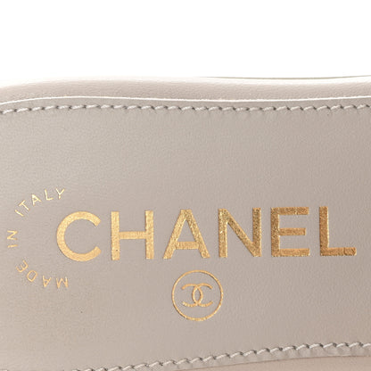 Chanel Lambskin Quilted Turnlock Flat Mules 35.5 Light Grey 8 of 12