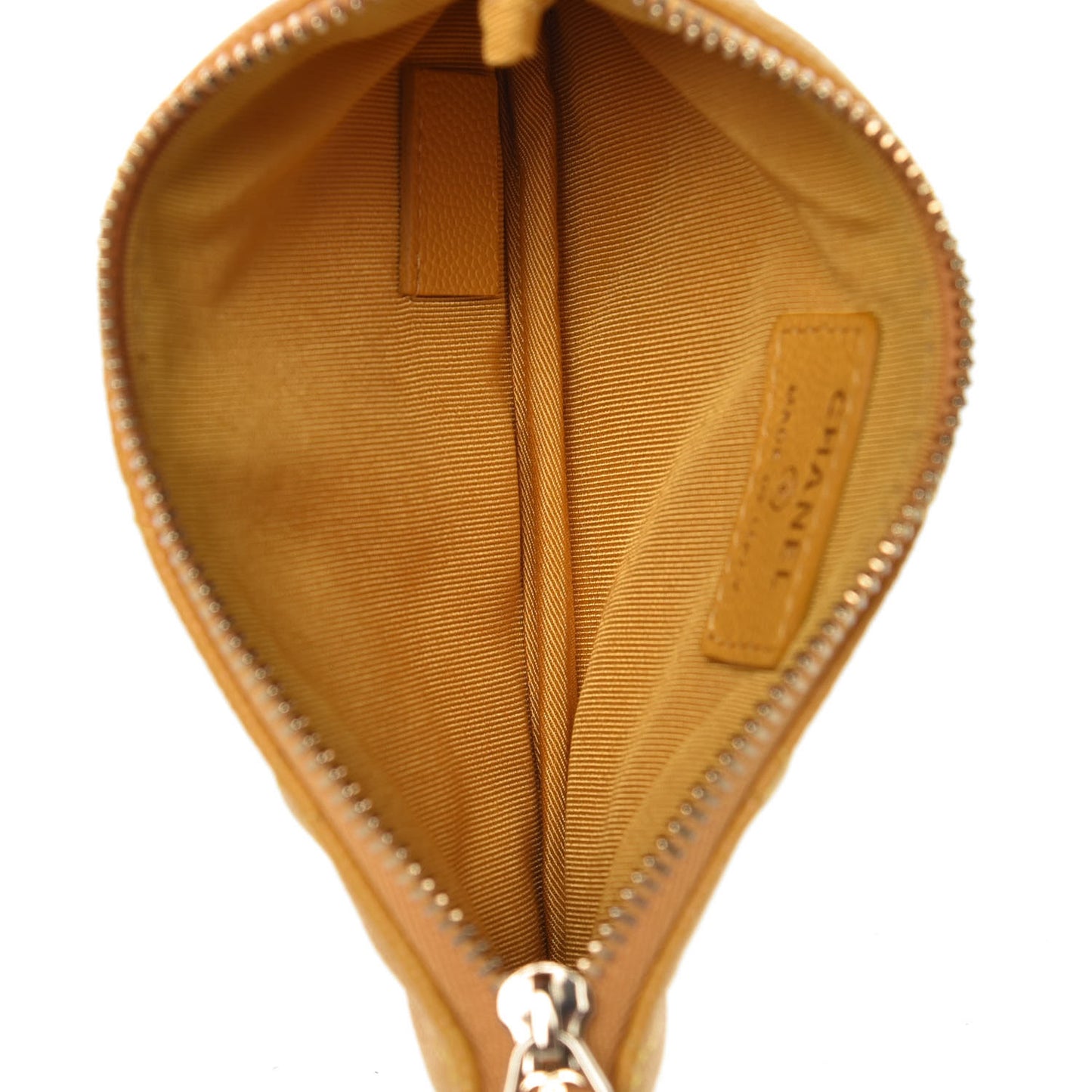 Caviar Quilted Small Cosmetic Case Yellow