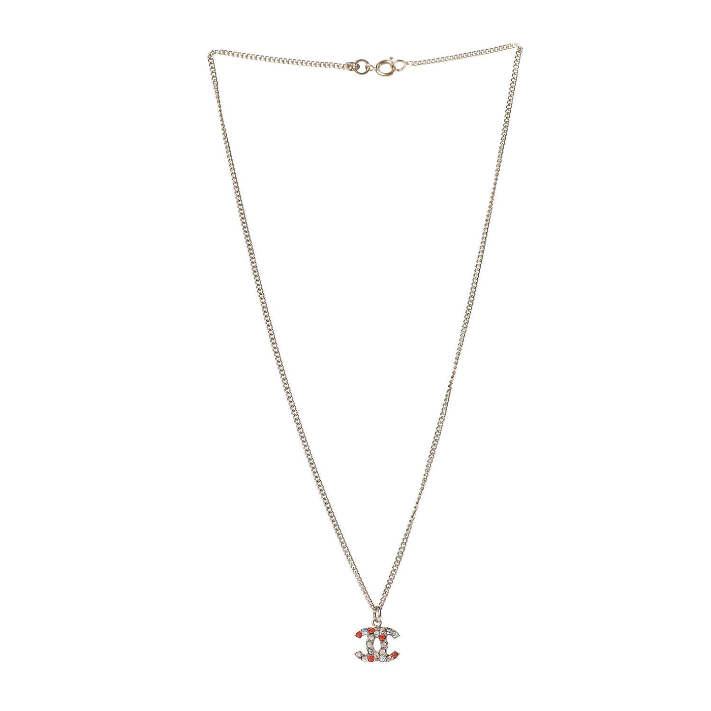 Crystal CC Necklace Gold Multicolor