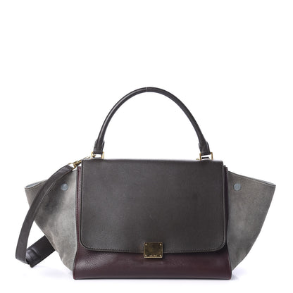 Celine Smooth Calfskin Suede Medium Tri-Color Trapeze Dark Grey 1 of 8