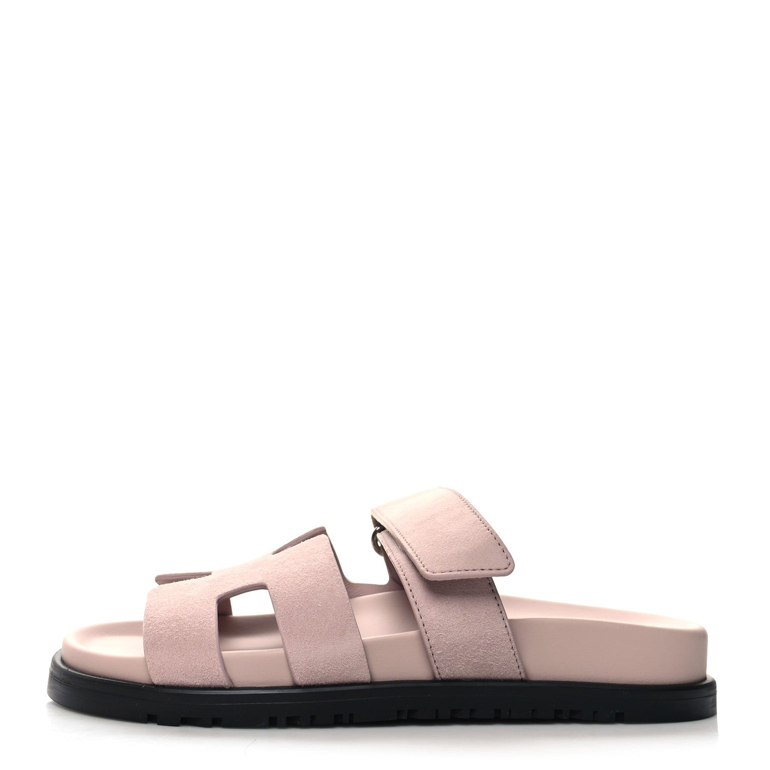 Hermes Suede Goatskin Womens Chypre Sandals 35.5 Rose Porcelaine 1 of 9