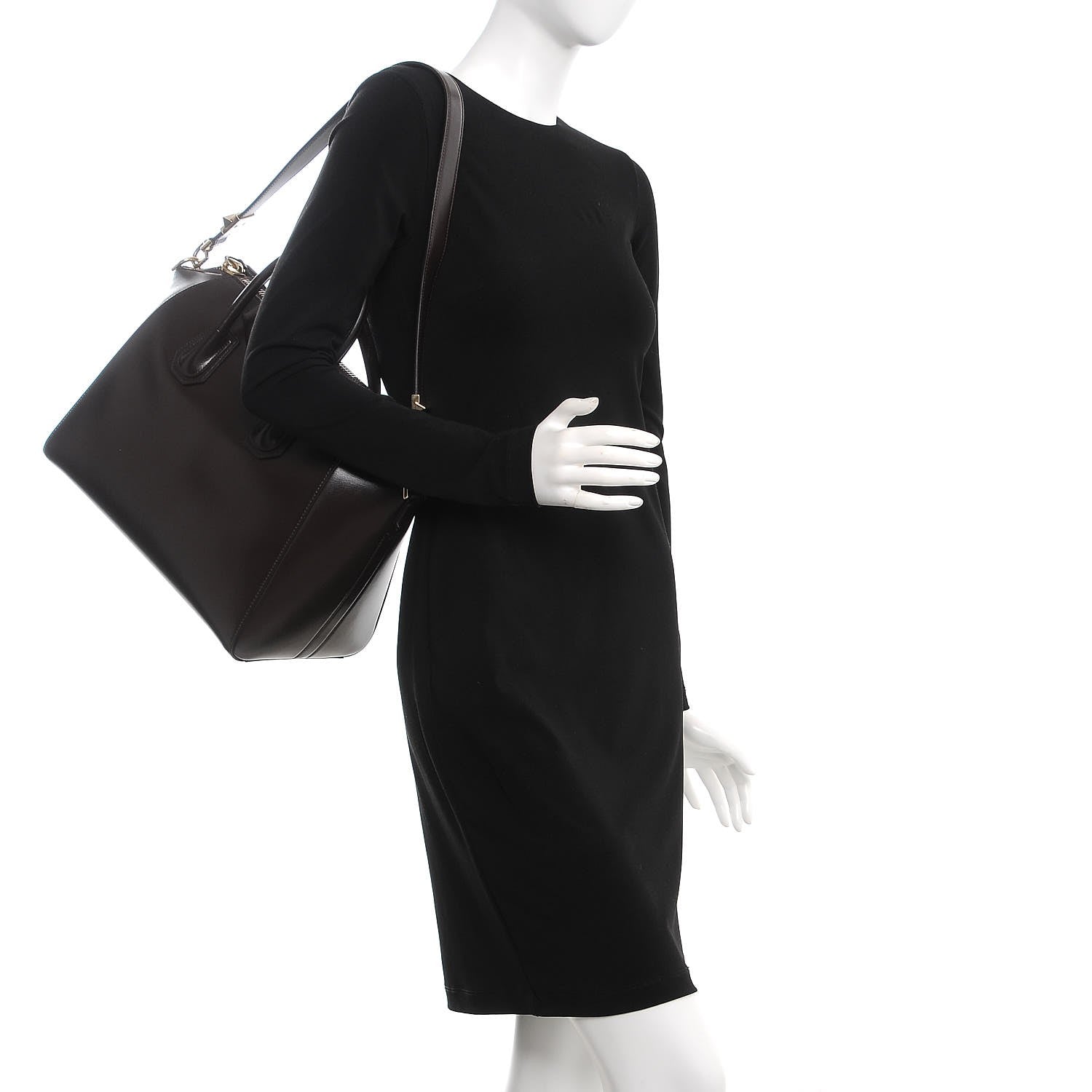 Givenchy Shiny Lord Calfskin Medium Antigona Dark Brown 2 of 8